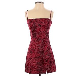 Reformation Morrison Dress in Cobra Red Snakeskin